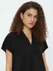 Черный блузка с вырезом женская Zarina укороченная