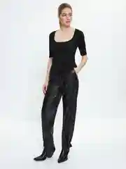 Белый блузка с вырезом Zarina, женская, однотонная, облегающего кроя