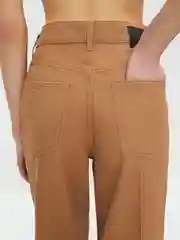 Бежевый джинсы cropped с отворотами женские Zarina укороченные