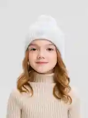 Молочный детская зимняя шапка, с утеплителем и помпоном