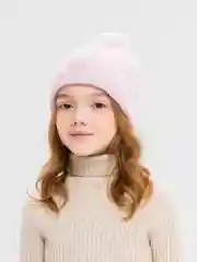 Конфетный детская зимняя шапка, с утеплителем и помпоном