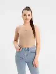 Бежевый женский топ, лапша