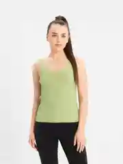 Мятный топ женский, майка лапша в рубчик