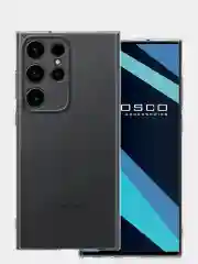 Прозрачный чехол для Samsung Galaxy S23 Ultra силиконовый ROSCO прозрачный с бортиком- защитой камер