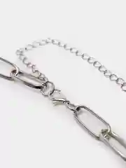 Серебряный цепочка на шею с подвеской, ожерелье на шею, цепочка с крупными звеньями и замком