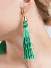 Лесной зеленый серьги подвески, серьги-кисточки