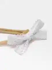 Белый повязка на голову, с бантиком, для девочки