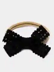 Черный повязка на голову, с бантиком, для девочки