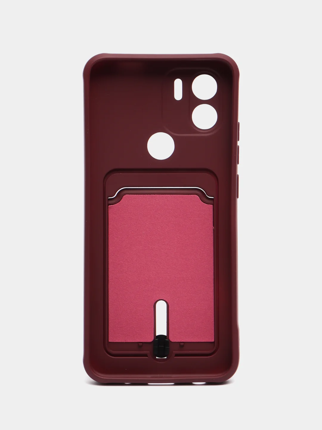 Бордовый чехол Xiaomi Redmi A1 Plus A2+ Poco C51 Редми А1 Плюс силиконовый, с карманом для карты