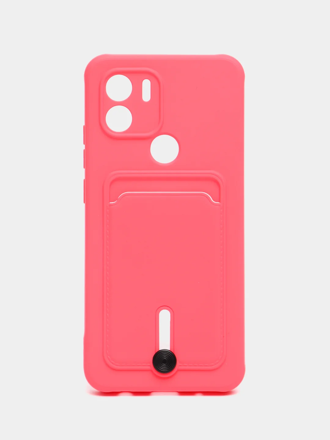 Тёмно-розовый чехол Xiaomi Redmi A1 Plus A2+ Poco C51 Редми А1 Плюс силиконовый, с карманом для карты