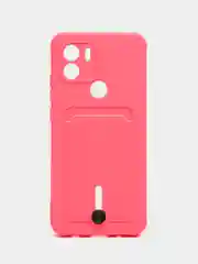 Тёмно-розовый чехол Xiaomi Redmi A1 Plus A2+ Poco C51 Редми А1 Плюс силиконовый, с карманом для карты