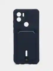 Темно-синий чехол Xiaomi Redmi A1 Plus A2+ Poco C51 Редми А1 Плюс силиконовый, с карманом для карты