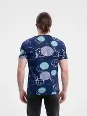 Синий футболка мужская, классическая, с принтом