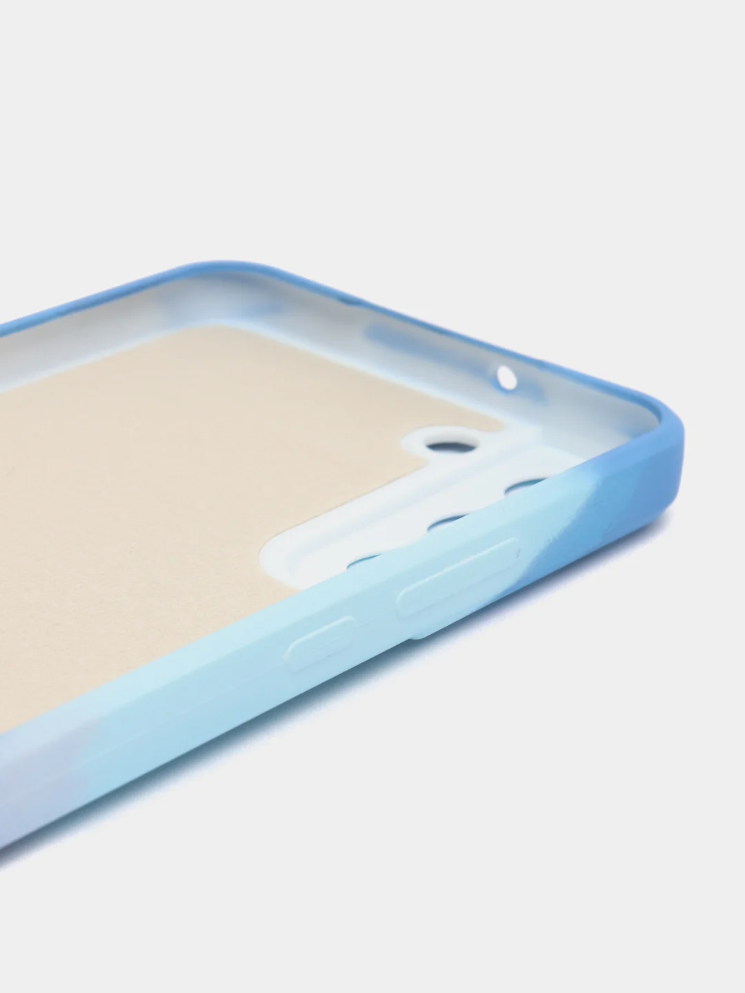 Небесно-голубой чехол Samsung Galaxy S22 Plus (Самсунг Галакси С22 Плюс), силиконовый, с мягким подкладом