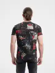 Черный футболка мужская с принтом