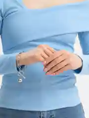Серебряный браслет под серебро, женский