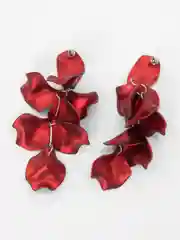 Алый серьги красные висячие