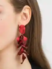 Алый серьги красные висячие