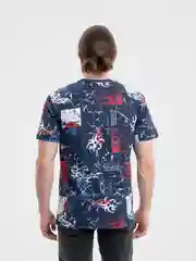Синий футболка мужская с принтом