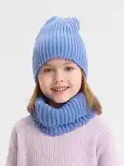 Голубой шапка + снуд