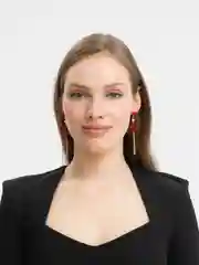 Багровый серьги красные висячие