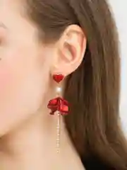 Багровый серьги красные висячие