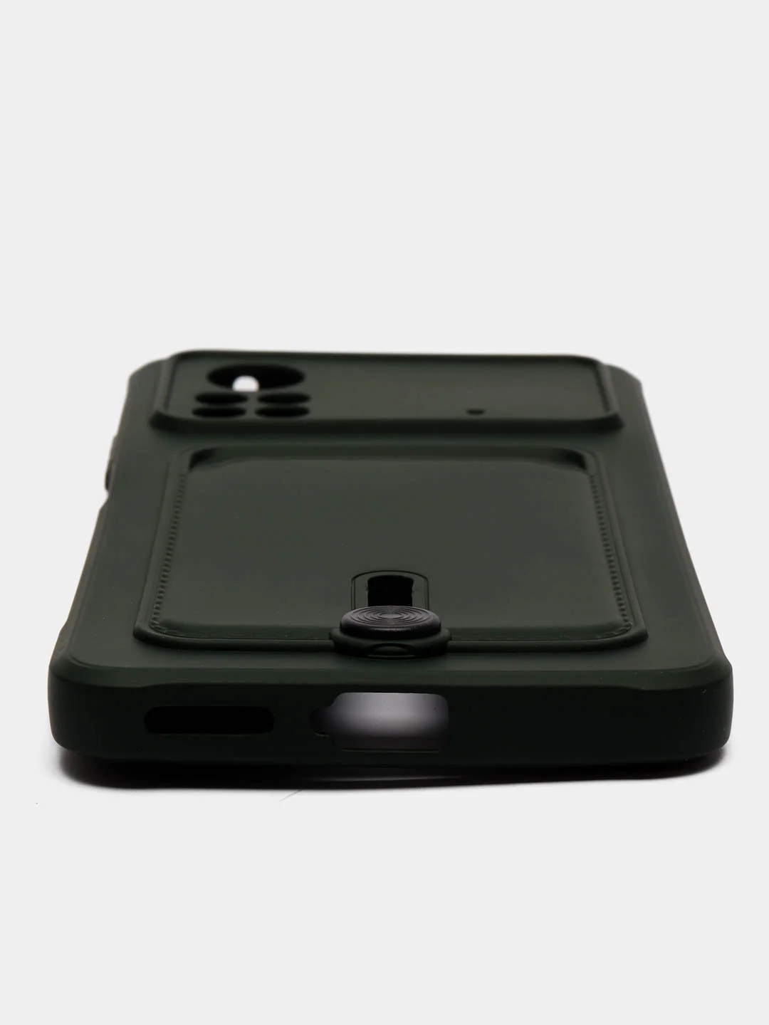 Зеленый чехол Xiaomi Poco X4 Pro (Сяоми Поко Х4 Про), силиконовый, с карманом для карты