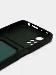 Зеленый чехол Xiaomi Poco X4 Pro (Сяоми Поко Х4 Про), силиконовый, с карманом для карты
