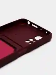 Бордовый чехол Xiaomi Poco X4 Pro (Сяоми Поко Х4 Про), силиконовый, с карманом для карты