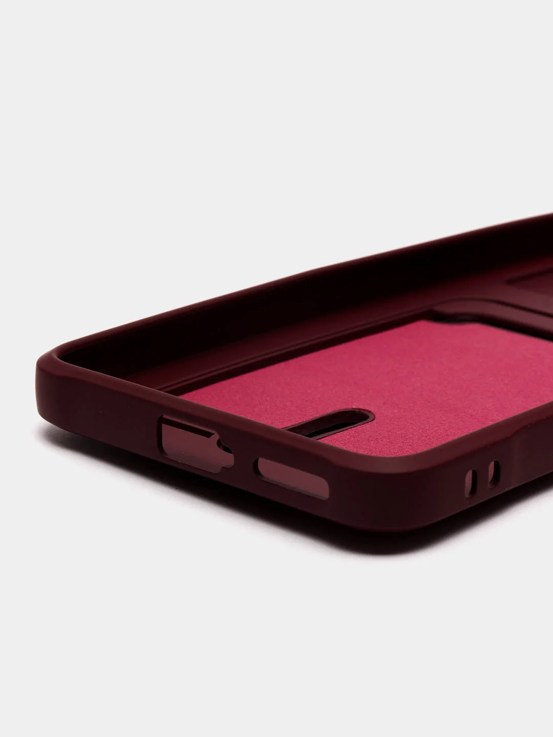 Бордовый чехол Xiaomi Poco X4 Pro (Сяоми Поко Х4 Про), силиконовый, с карманом для карты