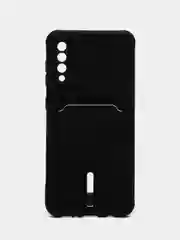 Черный чехол Samsung Galaxy, Самсунг Галакси A50 / A50s / A30s, силиконовый, с карманом для карты