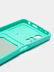 Белый чехол Xiaomi Poco X4 Pro (Сяоми Поко Х4 Про), силиконовый, с карманом для карты