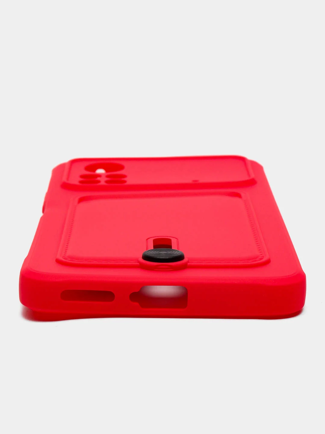 Тёмно-розовый чехол Xiaomi Poco X4 Pro (Сяоми Поко Х4 Про), силиконовый, с карманом для карты