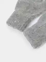 Тёмно-серый варежки вязанные шерстяные женские зимние