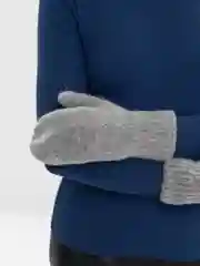 Тёмно-серый варежки вязанные шерстяные женские зимние