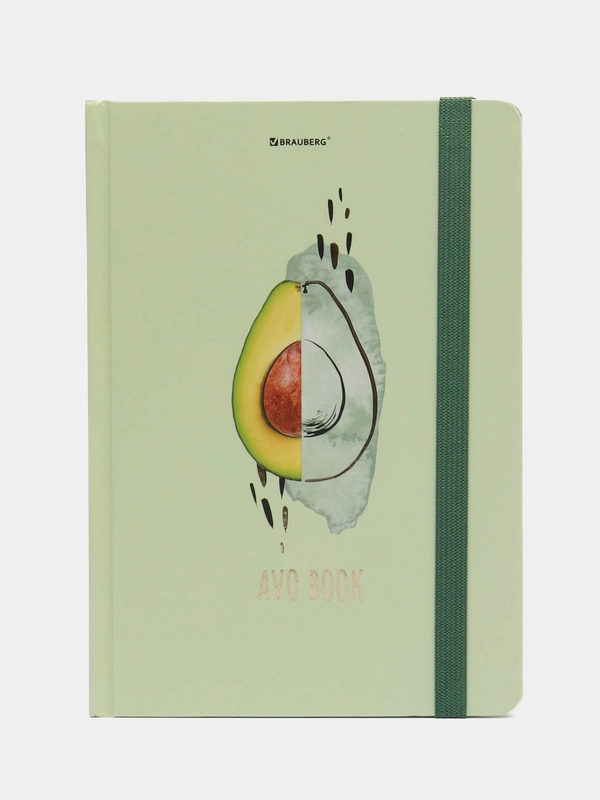 Блокнот с резинкой в клетку BRAUBERG Avocado, 96 л, А5 145 х 203