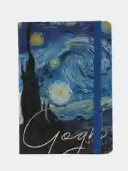 Блокнот с резинкой BRAUBERG Van Gogh, в клетку, твердая обложка, 96 л, А5, 145 х 203