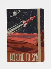 Блокнот с резинкой BRAUBERG "SpaceX", А5, в клетку, 145х203, 96 листов, 113724