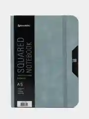 Блокнот BRAUBERG NOTE, с резинкой, 80 л, клетка, светло-серый, А5, 162 х 218 мм