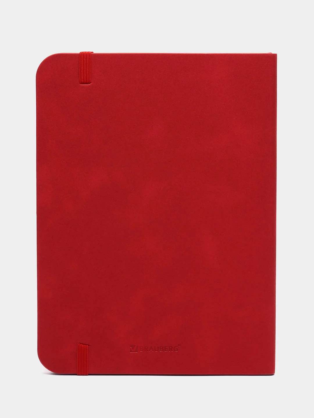 Блокнот BRAUBERG NOTE, А5, красный, под кожу, софт-тач, с резинкой, 162х218 мм, 80 листов