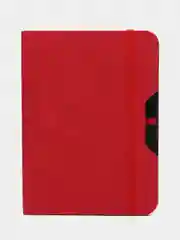 Блокнот BRAUBERG NOTE, А5, красный, под кожу, софт-тач, с резинкой, 162х218 мм, 80 листов