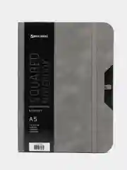 Блокнот А5 Brauberg "Note", софт-тач, с резинкой, клетка, серый, 80 листов, 162 х 218 мм