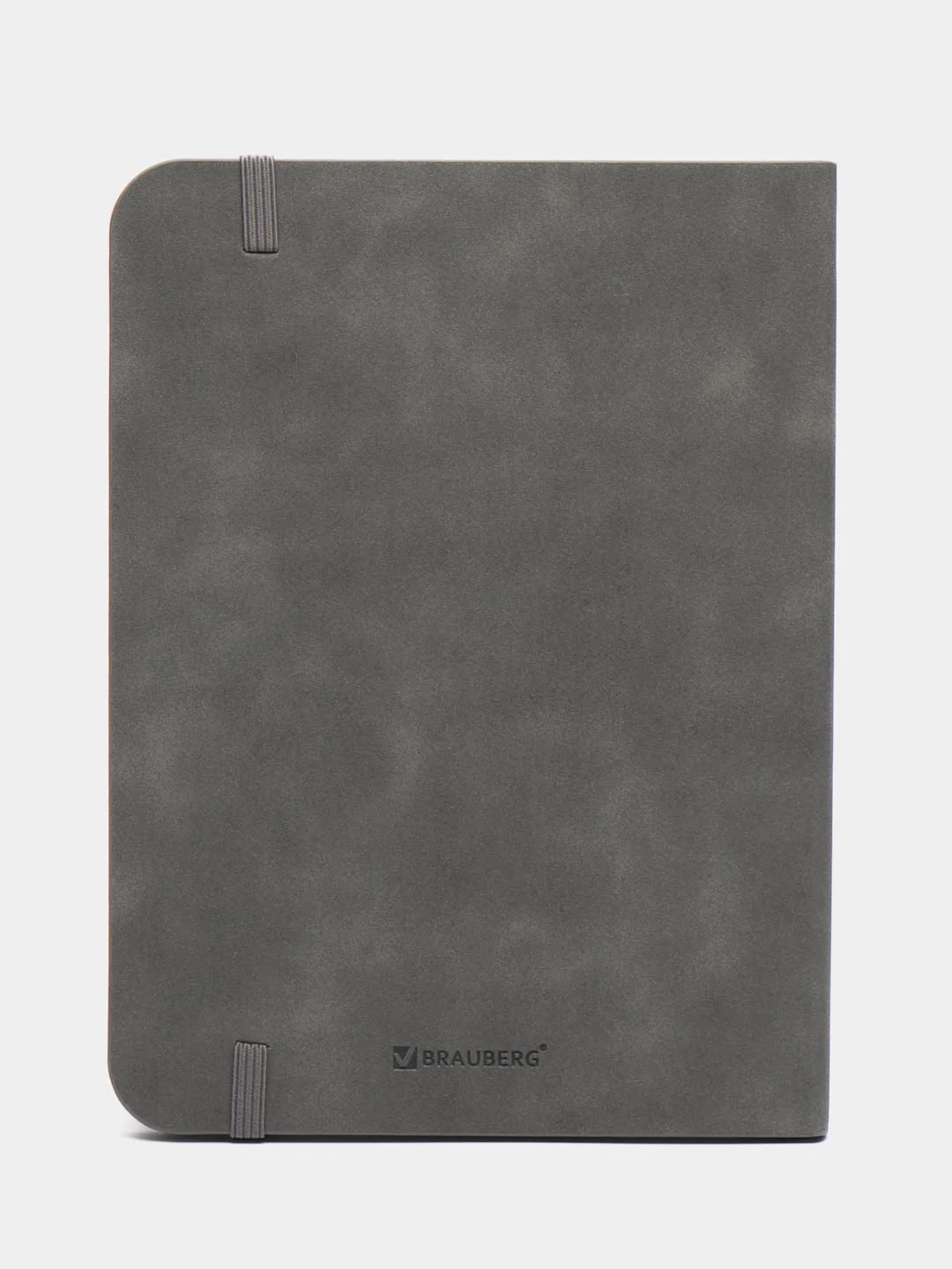 Блокнот А5 Brauberg "Note", софт-тач, с резинкой, клетка, серый, 80 листов, 162 х 218 мм