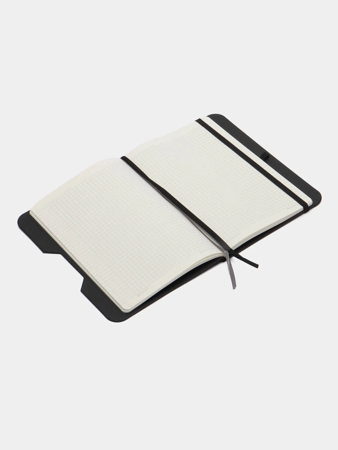 Блокнот BRAUBERG NOTE, под кожу, клетка, с резинкой, черный, А5, 162 х 21, 80 листов