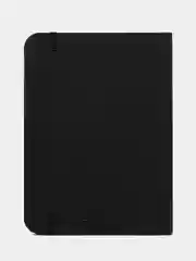 Блокнот BRAUBERG NOTE, под кожу, клетка, с резинкой, черный, А5, 162 х 21, 80 листов