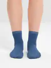 Синий меланж носки унисекс, однотонные, высокие