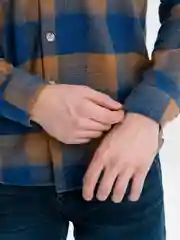 Небесно-голубой рубашка мужская, в клетку, оверсайз