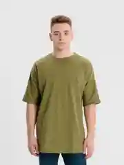 Приглушённый хаки футболка оверсайз, свободная, удлиненная