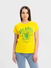 Желтый женская футболка