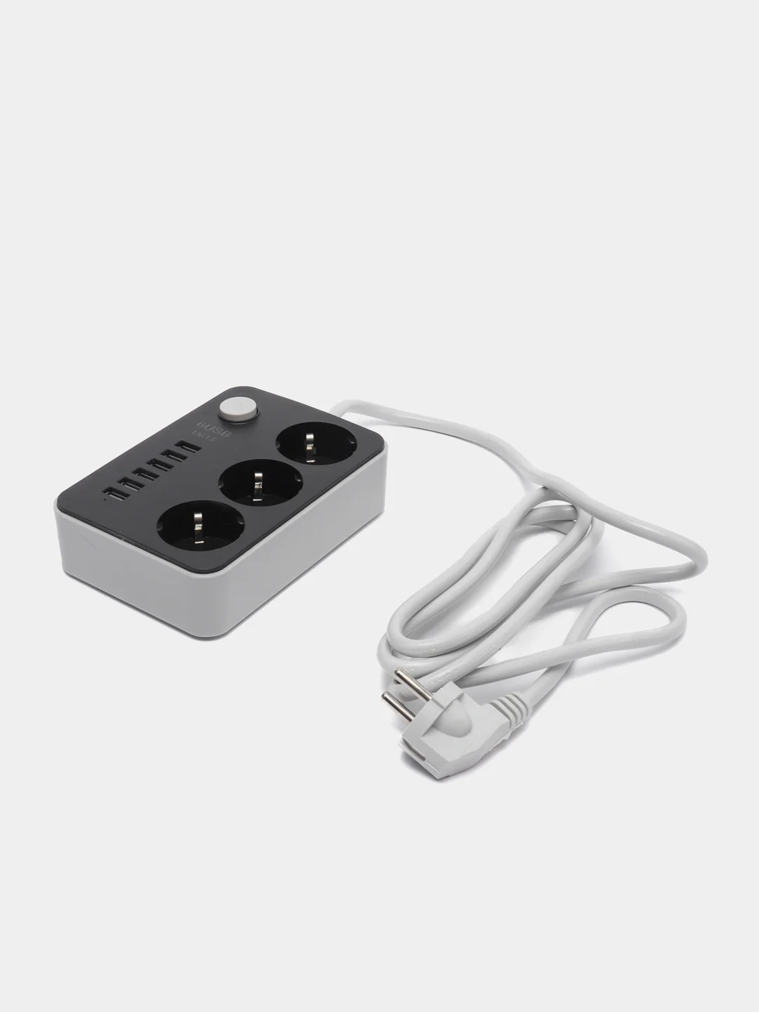 Черный сетевой фильтр с тремя USB портами, 4 евророзетки/3 usb порта,3 евророзетки